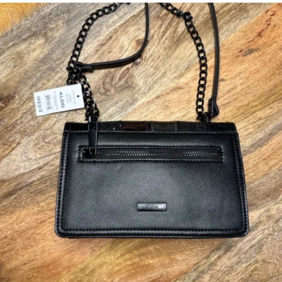 ALDO Animal Print Small Women Crossbody Animal Print Bag Black NWT - Picture 4 of 5